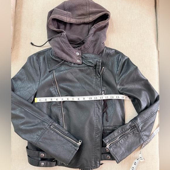 Free People Cleo Hooded Vegan Suede Moto Jacket S - Picture 13 of 16